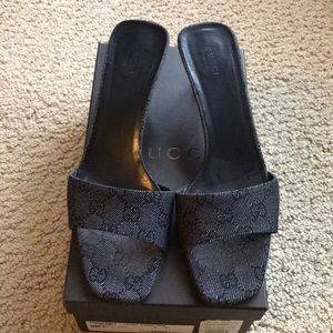 Gucci Sandalo Suola Cuoio Denim